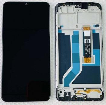 Дисплей Realme 3i RMX1827 с сенсором (тачскрином) черный с рамкой Оригинал