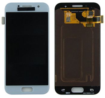 Дисплей Samsung A320 (SM-A320F, SM-A320F/DS) Galaxy A3 2017 с сенсором (тачскрином) голубой OLED
