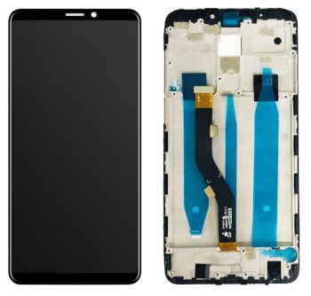 Дисплей Meizu M8 Note, Note 8 M822H, M822Q с сенсором (тачскрином) черный с рамкой