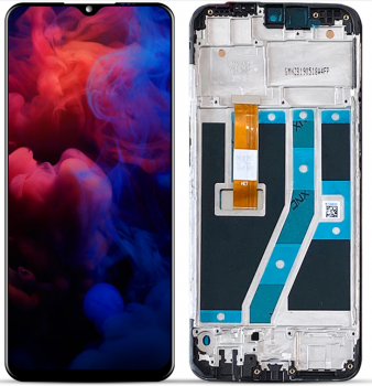 Дисплей Realme C2 RMX1941, RMX1945, Oppo A1k CPH1923 с сенсором (тачскрином) черный с рамкой Оригинал