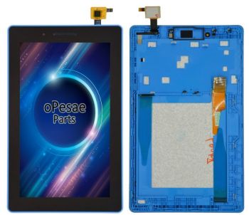 Дисплей Lenovo TB3-710F, TB3-710L, TB3-710I Tab 3 Essential с сенсором (тачскрином) черный с рамкой синего цвета