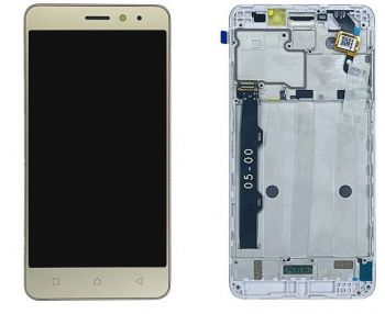 Дисплей Lenovo K6 K33a48, K33b36, K6 Power K33a42 с сенсором (тачскрином) золотой с рамкой Оригинал