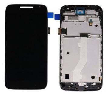 Дисплей Motorola XT1622, XT1620, XT1621, XT1624, XT1625, XT1626 Moto G4 с сенсором (тачскрином) черный с рамкой Оригинал