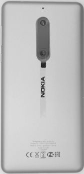 Задняя крышка корпуса Nokia 5 Dual SIM TA-1053, TA-1024, TA-1044, TA-1027 серебристая Оригинал