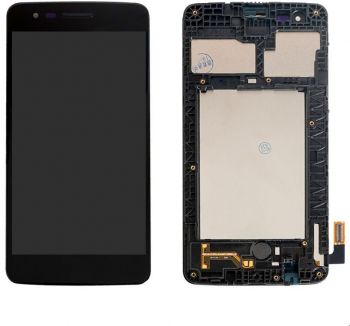 Дисплей LG M200, M200N, M210, MS210, US215 K8 2017 с сенсором (тачскрином) черный с рамкой Оригинал