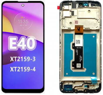 Дисплей Motorola XT2159, XT2159-3, XT2159-9 Moto E40 с сенсором (тачскрином) черный с рамкой Оригинал