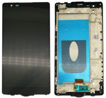 Дисплей LG K220, K220DS X Power с сенсором (тачскрином) черный с рамкой Оригинал