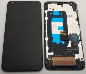 Дисплей LG Q6, Q6а M700, M700N, M700A с сенсором (тачскрином) черный с рамкой Оригинал