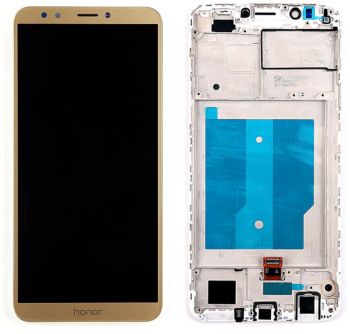 Дисплей Huawei Honor 7C Pro 5,99 LND-L29, LND-AL30, LND-AL40 с сенсором (тачскрином) золотой с рамкой белого цвета