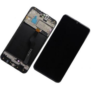 Дисплей Samsung A105 (SM-A105F) Galaxy A10 2019 с сенсором (тачскрином) черный с рамкой