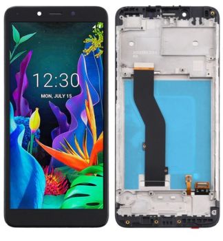 Дисплей LG K20 2019 X120, LM-X120EMW с сенсором (тачскрином) черный с рамкой