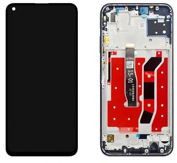 Дисплей Huawei P40 Lite JNY-L21A, JNY-L01A, JNY-L21B, JNY-L22A, JNY-L02A с сенсором (тачскрином) черный с рамкой