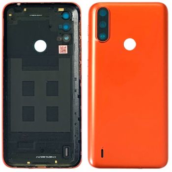Задняя крышка корпуса Motorola XT2097, XT2097-13 Moto E7i Power оранжевая Оригинал