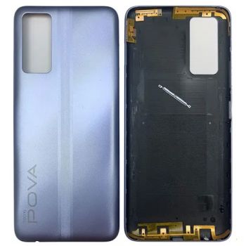 Задняя крышка корпуса Tecno Pova 2 LE7, LE7n серебристая