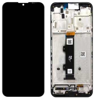 Дисплей Motorola XT2129, XT2129-1, XT2129-2 Moto G30 с сенсором (тачскрином) черный с рамкой