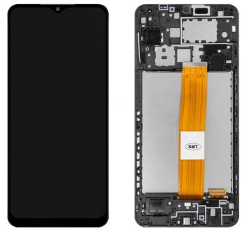 Дисплей Samsung A125 (SM-A125F, SM-A125F/DS) Galaxy A12 с сенсором (тачскрином) черный с рамкой Оригинал