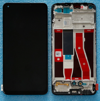 Дисплей Oppo Reno 5 Lite CPH2205, Oppo A94 CPH2203 с сенсором (тачскрином) черный с рамкой Оригинал