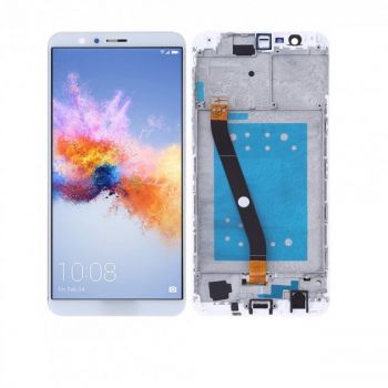 Дисплей (LCD) Huawei Honor 7X Dual Sim (BND-L21) с сенсором белый + рамка