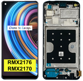 Дисплей Realme 7 Pro RMX2170 с сенсором (тачскрином) черный с рамкой Оригинал