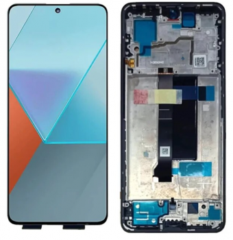 Дисплей Xiaomi Redmi Note 13 Pro 5G 2312DRA50C, 2312CRAD3C с сенсором (тачскрином) черный с рамкой OLED