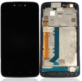 Дисплей Motorola XT1723, XT1724, XT1722, XT1721 Moto C Plus с сенсором (тачскрином) черный с рамкой