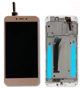 Дисплей (LCD) Xiaomi Redmi 4X с сенсором золотой + рамка