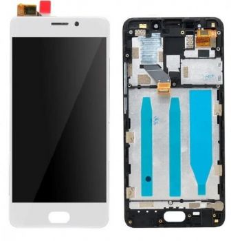 Дисплей (LCD) Meizu M6 Note (M721H) с сенсором белый + рамка