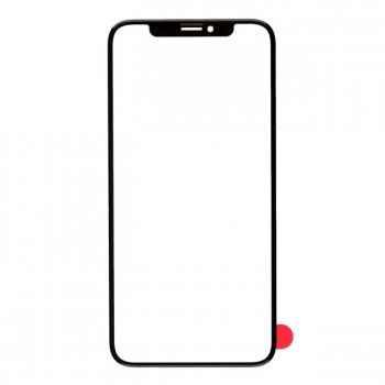 Стекло сенсорного экрана iPhone X чёрное с рамкой и с OCA пленкой Оригинал