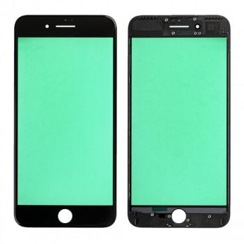 Стекло сенсорного экрана iPhone 7 Plus чёрное с рамкой и с OCA пленкой Оригинал