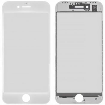 Стекло сенсорного экрана iPhone 8 белое с рамкой и с OCA пленкой Оригинал
