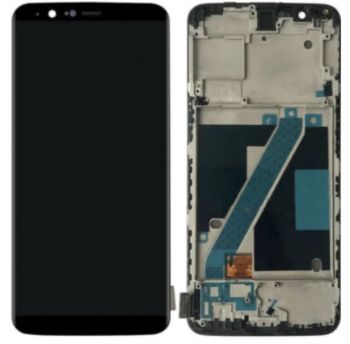 Дисплей OnePlus 5T A5010 с сенсором (тачскрином) черный с рамкой TFT