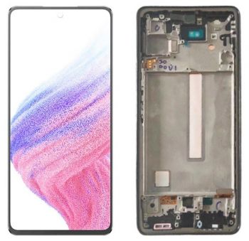 Дисплей Samsung A536 (SM-A536B, SM-A536B/DS) Galaxy A53 5G с сенсором (тачскрином) черный с рамкой Оригинал