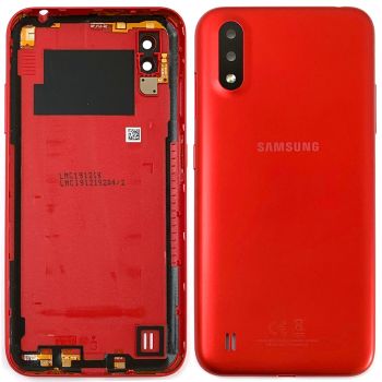 Задняя крышка корпуса Samsung A015 (SM-A015F, SM-A015F/DS) Galaxy A01 красная Оригинал