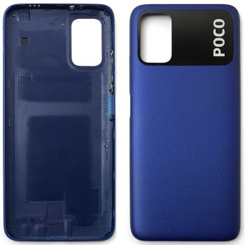 Задняя крышка корпуса Xiaomi Poco M3 M2010J19CG, M2010J19CI синяя Оригинал