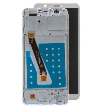 Дисплей Huawei P Smart FIG-LX1, FIG-LA1, FIG-LX2, FIG-LX3 с сенсором (тачскрином) белый с рамкой