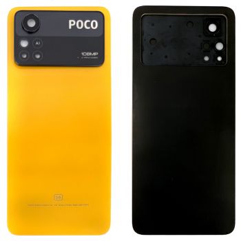 Задняя крышка корпуса Xiaomi Poco X4 Pro 5G 2201116PG желтая Оригинал