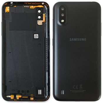 Задняя крышка корпуса Samsung A015 (SM-A015F, SM-A015F/DS) Galaxy A01 черная Оригинал