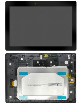 Дисплей Lenovo A10-30, TB2-X30L, TB2-X30F Tab 2 с сенсором (тачскрином) черный с рамкой