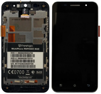 Дисплей (LCD) Prestigio 4322 с сенсором черный + рамка Оригинал