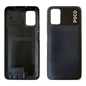 Задняя крышка корпуса Xiaomi Poco M3 M2010J19CG, M2010J19CI черная Оригинал