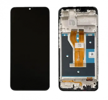Дисплей Realme Narzo 50i RMX3235 с сенсором (тачскрином) черный с рамкой Оригинал