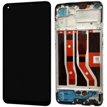 Дисплей Oppo A74 CHP2219 с сенсором (тачскрином) черный с рамкой Оригинал