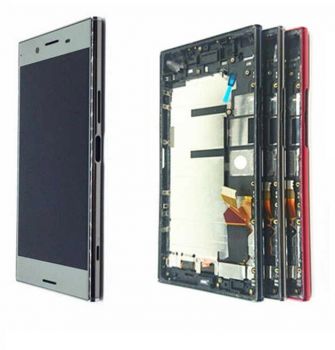 Дисплей Sony G8142, G8141 Xperia XZ Premium с сенсором (тачскрином) серебристый с рамкой Оригинал
