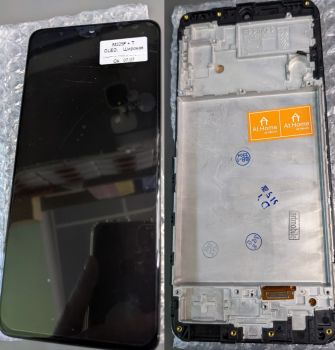 Дисплей Samsung M225 (SM-M225F, SM-M225F/DS) Galaxy M22 с сенсором (тачскрином) черный с рамкой OLED