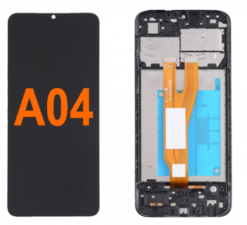 Дисплей Samsung A045 (SM-A045F, SM-A045F/DS) Galaxy A04 с сенсором (тачскрином) черный с рамкой Оригинал