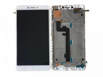 Дисплей (LCD) Xiaomi Mi Max 2 с сенсором белый + рамка