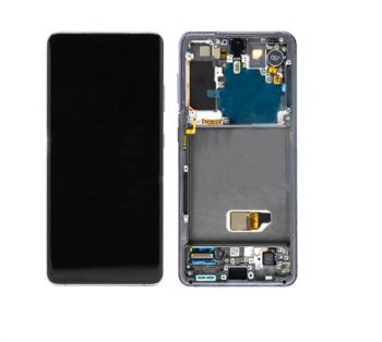 Дисплей Samsung G991 (SM-G991B, SM-G991B/DS) Galaxy S21 5G с сенсором (тачскрином) черный с рамкой Оригинал