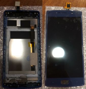 Дисплей Doogee BL7000 с сенсором (тачскрином) синий (длинный шлейф) с рамкой Оригинал
