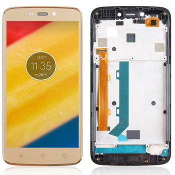 Дисплей Motorola XT1723, XT1724, XT1722, XT1721 Moto C Plus с сенсором (тачскрином) золотой с рамкой