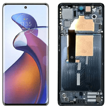 Дисплей Motorola XT2243, XT2243-1, XT2243-2 Moto Edge 30 Fusion с сенсором (тачскрином) черный с рамкой Оригинал
